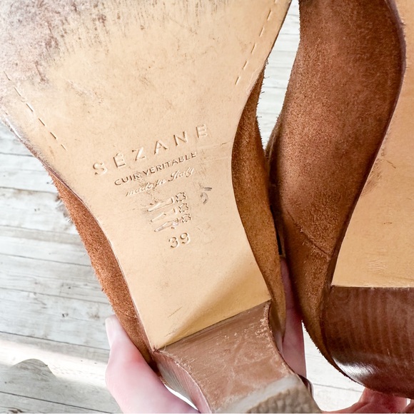 Sezane Abby Knee High Boots Camel Brown Suede Size 39 US 8 - Picture 9 of 16